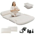 thumbnail image 2 of QDH SUV Air Mattress Thickened and Double-Sided Flocking Travel Camping Bed with 2 Pillows & Electric Pump Dedicated Mobile Cushion Inflatable Bed for SUV Trunk and Rear Seat (Beige and Coffee), 2 of 9