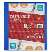 Pen+Gear Durable View 3-Ring Binder with 1-inch Rings, 1” Slanted D-Rings, Blue