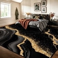 thumbnail image 6 of Bleum Cade 8'x10' Area Rugs for Living Room, Washable Rugs Modern Rugs for Bedroom Dinning Room,Marble Abstract Rug Ultra Soft Non Slip Durable Large Carpet Home Decor, Black Gold, 6 of 10