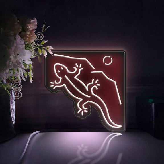 Lizard Led Light Box, Dimmable Neon-Like Light Signs USB Power for Wall Decor Bedroom Decoration, Static Light (WxH) 6"x6"