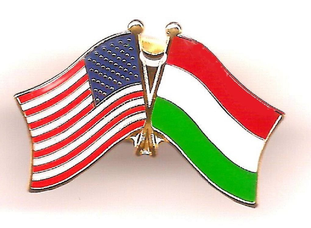 Wholesale Pack of 24 USA American Hungary Friendship Flag Hat Cap lapel Pin 