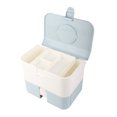 thumbnail image 3 of Cosmetic Storage Box, Portable Compartment Design Dustproof Cosmetic Storage Box 2 Layers Drawer Large Capacity Makeup Storage Box with Handle for Nail Polish Nail Art, 3 of 7