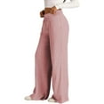 thumbnail image 6 of VBVC No Boundaries Women's Drawstring Wide Leg Sweatpants,Ladies High Waist Joggers Trouser With Pockets,Oversized Seamed Front Pants For Womens,Pink,SizeXL, 6 of 9