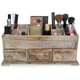 thumbnail image 2 of 3 cajones - Caja de almacenamiento de cosméticos de madera para el almacenamiento ordenado y organizado de herramientas de maquillaje, pequeños accesorios en el hogar y la oficina Tocadores y encimera de baño (rústico) Vhermosa CZMR-ST6, 2 of 7