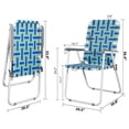 thumbnail image 3 of Patio Lawn Chairs Folding Set of 2, Metal Webbed Folding Chair Outdoor Beach Chair Portable Camping Chair for BBQ, Fishing,Yard, Garden(Blue), 3 of 7