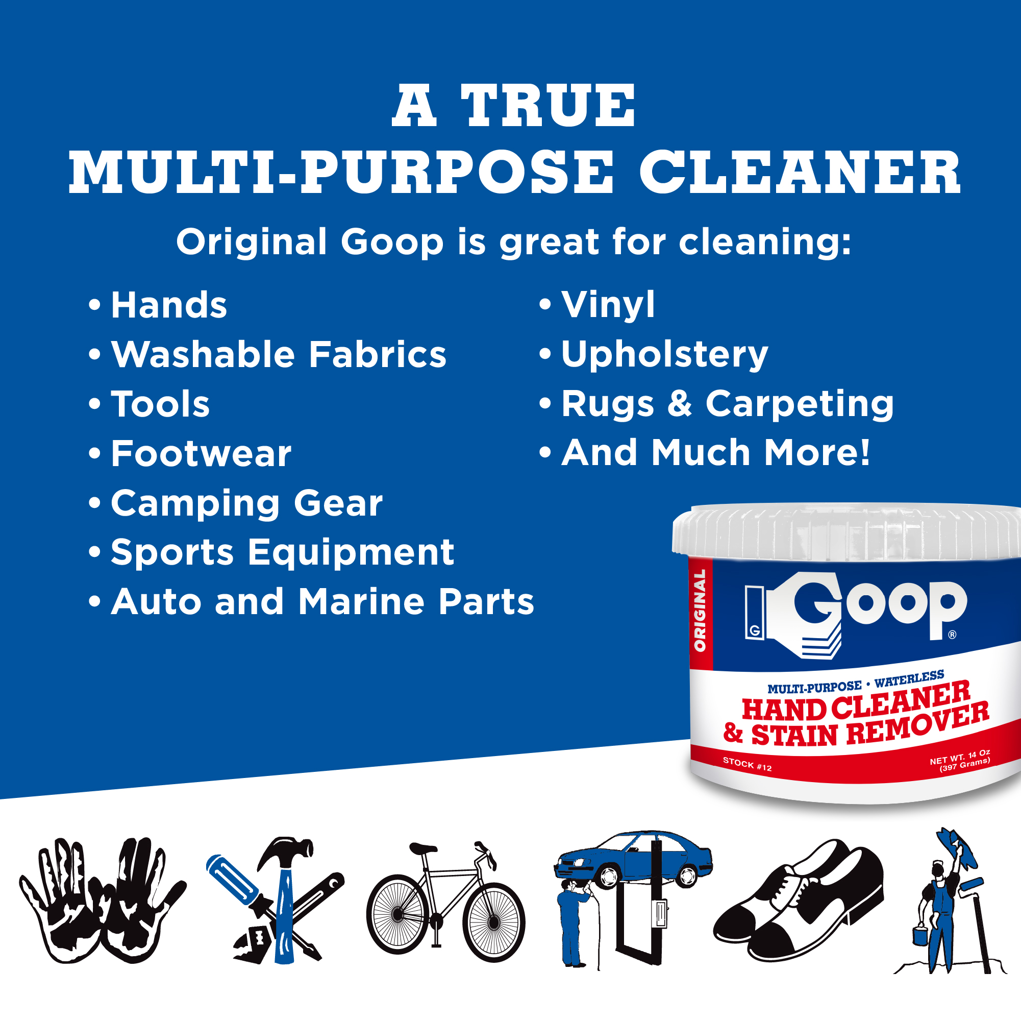 GOOP Multi-Purpose Hand Cleaner and Stain Remover, 14 oz container 