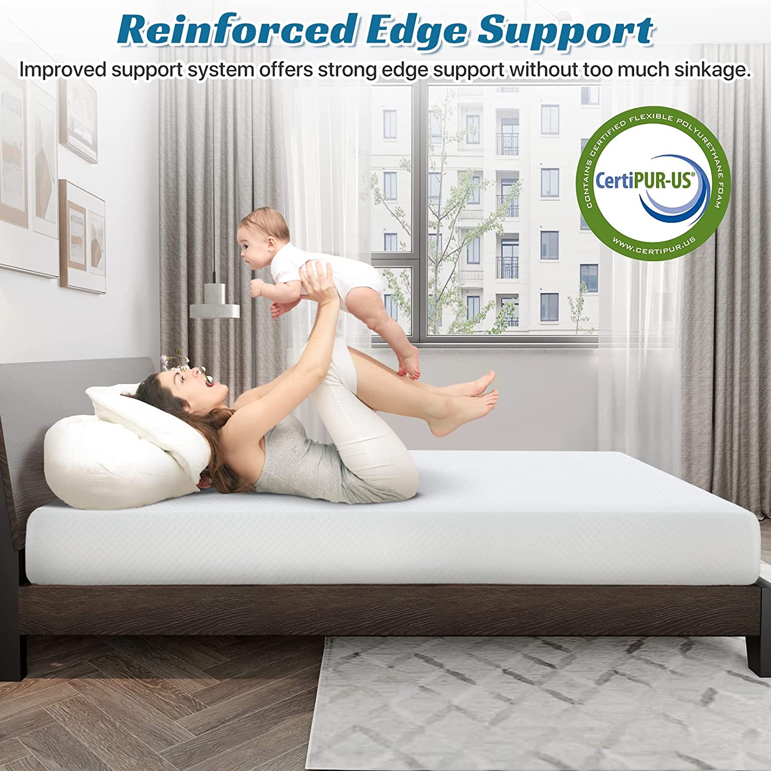 Dkelincs Twin Size Mattress 8 inch Gel Memory Foam Mattress Medium Firm Mattress for Cool Sleep Pressure Relief