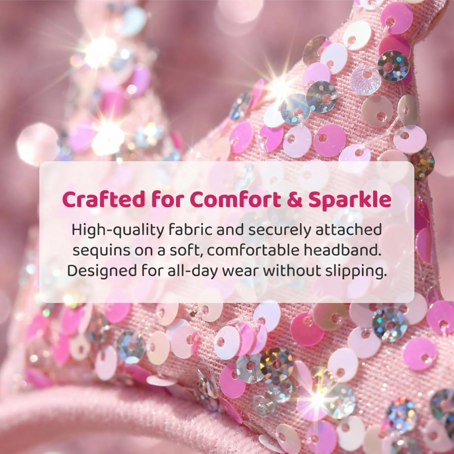 12 Pack Princess Crown Headband, Glitter Sequin Crown Headband, Shiny Tiaras and Crowns Hair Accessories for Birthday Party, Gifts
