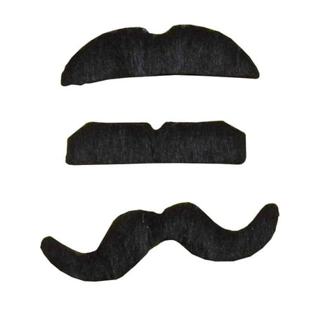 12 Assorted Black Fake Peel And Stick Mustaches Costume (Best Fake Yeezy Site)