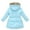 03Sky Blue, variant on Hicidod Winter Jacket for Girls Fur Brimmed Hooded Long Sleeve Warm Down Coat Printed Fleece Lined Thicken Windproof Waist Coat