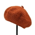 thumbnail image 2 of Penkiiy Knit Beret Hat for Women, French Style Beanie Winter Fashion Warm Wool Lining Knit Cap Slouchy French Hats Knit Coffee, 2 of 2