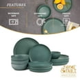 thumbnail image 2 of Thyme & Table 12-Piece Stoneware Dinnerware Set, Caspian Green, 2 of 6