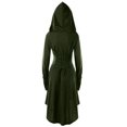 thumbnail image 4 of Women Dress Lace Up Hooded Vintage Pullover Dress High Low Bandage Long Slim Dress Cloak, 4 of 5
