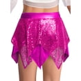 thumbnail image 7 of YiZYiF 2Pcs Girls Metallic Shiny Sequin Crop Top with Skirt for Jazz Latin Ballroom Dance Outfit Set Hot Pink 6, 7 of 7