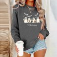 thumbnail image 2 of MYAOYI Womens Halloween Sweatshirt Tis The Season Ghost Graphic Pullover, 2 of 5