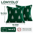 thumbnail image 2 of LOMYOLO Christmas Pillow Covers 18x18IN Set of 2,Soft Faux Fur Throw Pillow Case with Embroidered Christmas Tree, Holiday Decorative Pillowcases for Couch Sofa Bed Farmhouse Winter Xmas Decor-GREEN, 2 of 7