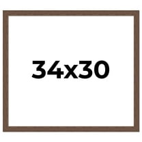 34x30 Frame Brown Farmhouse Solid Wood Picture Frame Width 1.5 Inches | Interior Frame Depth 0.5