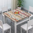 thumbnail image 3 of 36x36 Inch Square Tablecloth Bohemian Style, Floral Elastic Cover for All-Purpose Use on Indoor Outdoor Tables, 3 of 6