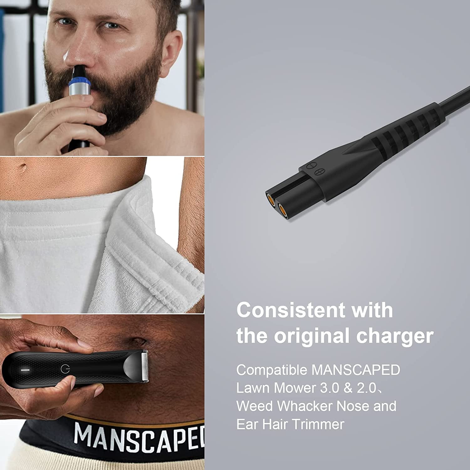 BENSN Charger Cord Replacement for Manscaped Lawn Mower 3.0 2.0