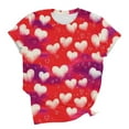 thumbnail image 4 of PNTUTB Valentine's Day Women's Fashion Print Crew Neck Short Sleeve Casual Loose Comfortable T Shirt, 4 of 6