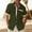 Army Green, variant on Hogleaql Mens Cuban Guayabera Shirts Button Down Short Sleeve Shirt Cotton Casual Summer Beach Wedding Shirts with Pocket White 2XL