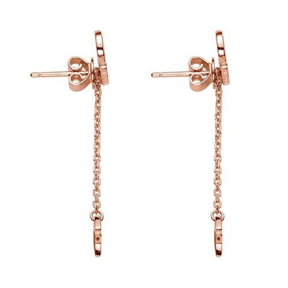 Personalized Planet Women's Rose Gold over Sterling Name with Star Charm Dangle Crawler Earrings