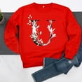 thumbnail image 4 of Pompotops Hiver Femmes Décontracté Manches Longues Hauts Dames Imprimé Chandail en Molleton Blouse Tee Chandail Liquidation, 4 of 4