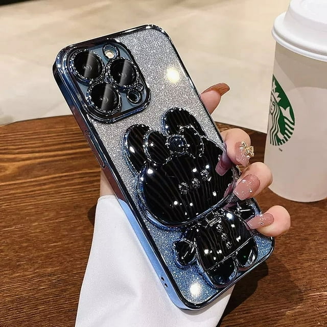 Folding Rabbit Mirror Bracket Case For Xiaomi Redmi Note 11 12 Pro Plus Turbo 12S 11S 10S 9S 10 9 Mi POCO X5 X3 NFC M4 Pro Cover