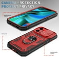 thumbnail image 6 of Decase Compatible with iPhone 14 Pro Max Case, Armor Case with Slide Camera Cover, Heavy Duty Protection Phone Cover with Magnetic Ring Stand for iPhone 14 Pro Max 6.7 INCH, Black+Red, 6 of 9