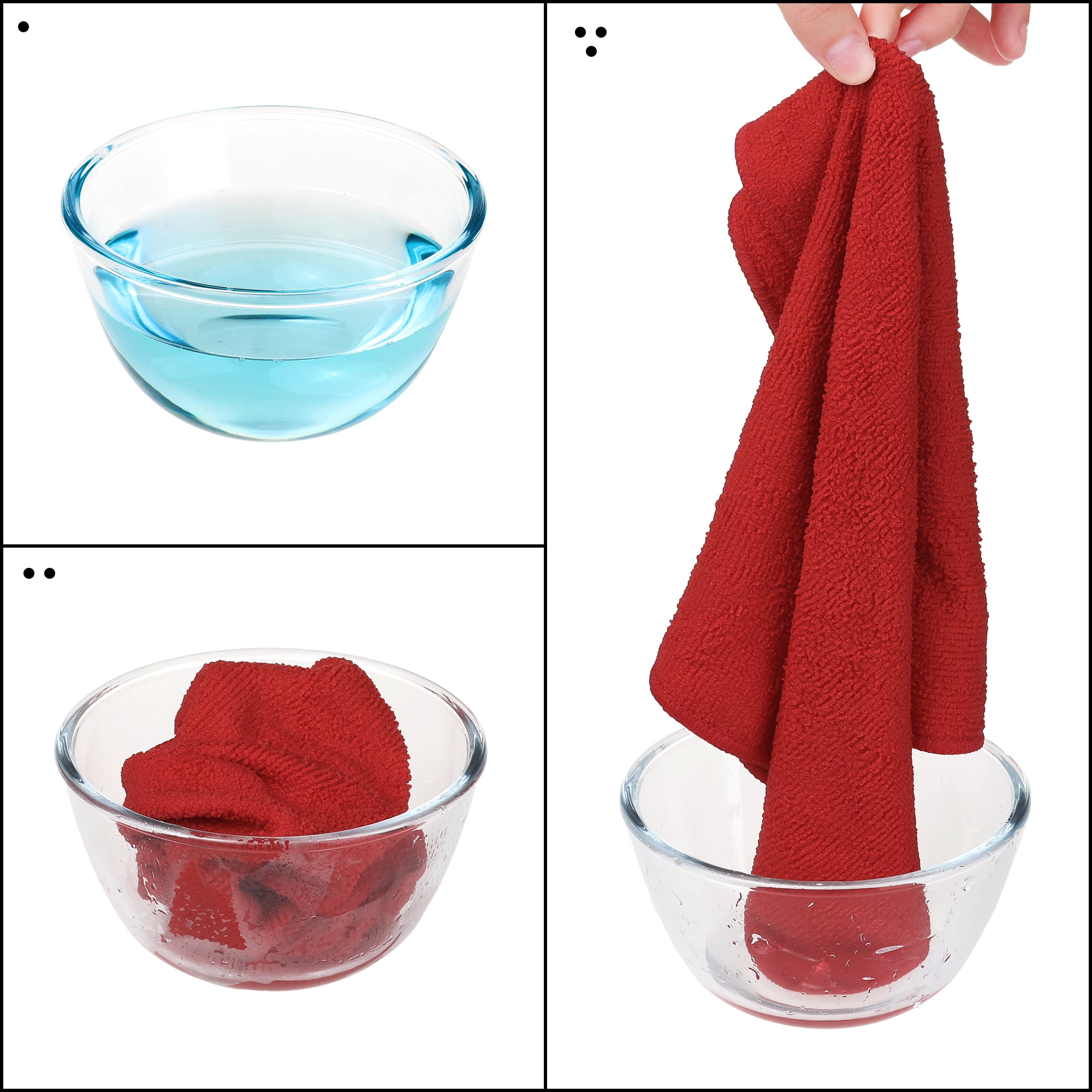 Unique Bargains Microfiber Cleaning Cloth 12 Pack Microfiber Towels Multi 12" x 12"