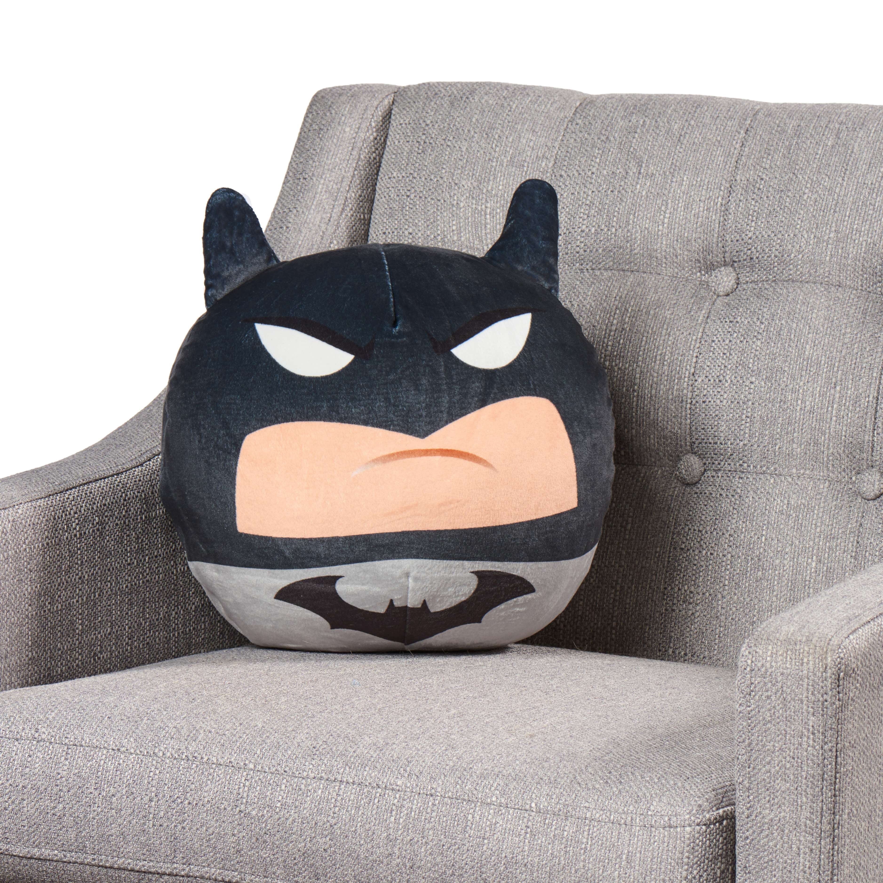 Batman Warner Bros Grey Detective Round Plush Cloud Pillow, Entertainment for Kids
