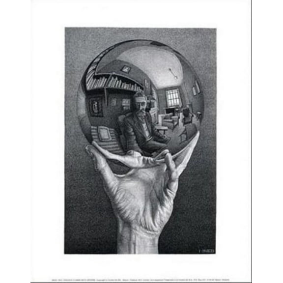 Hand with Sphere - M.C. Escher Laminated Poster (11 x 14)