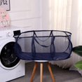 thumbnail image 2 of Laundry Basket Collapsible Laundry Bag Home Storage Three-Grid Storage Basket Black, 2 of 12