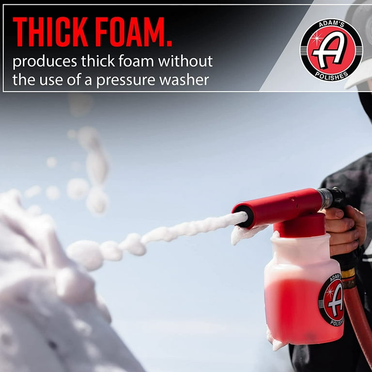 Adam's Premium Foam Gun Car Wash Foam Gun for Garden Hose, Mix with Car  Soap & Water & No Pressure Washer Required