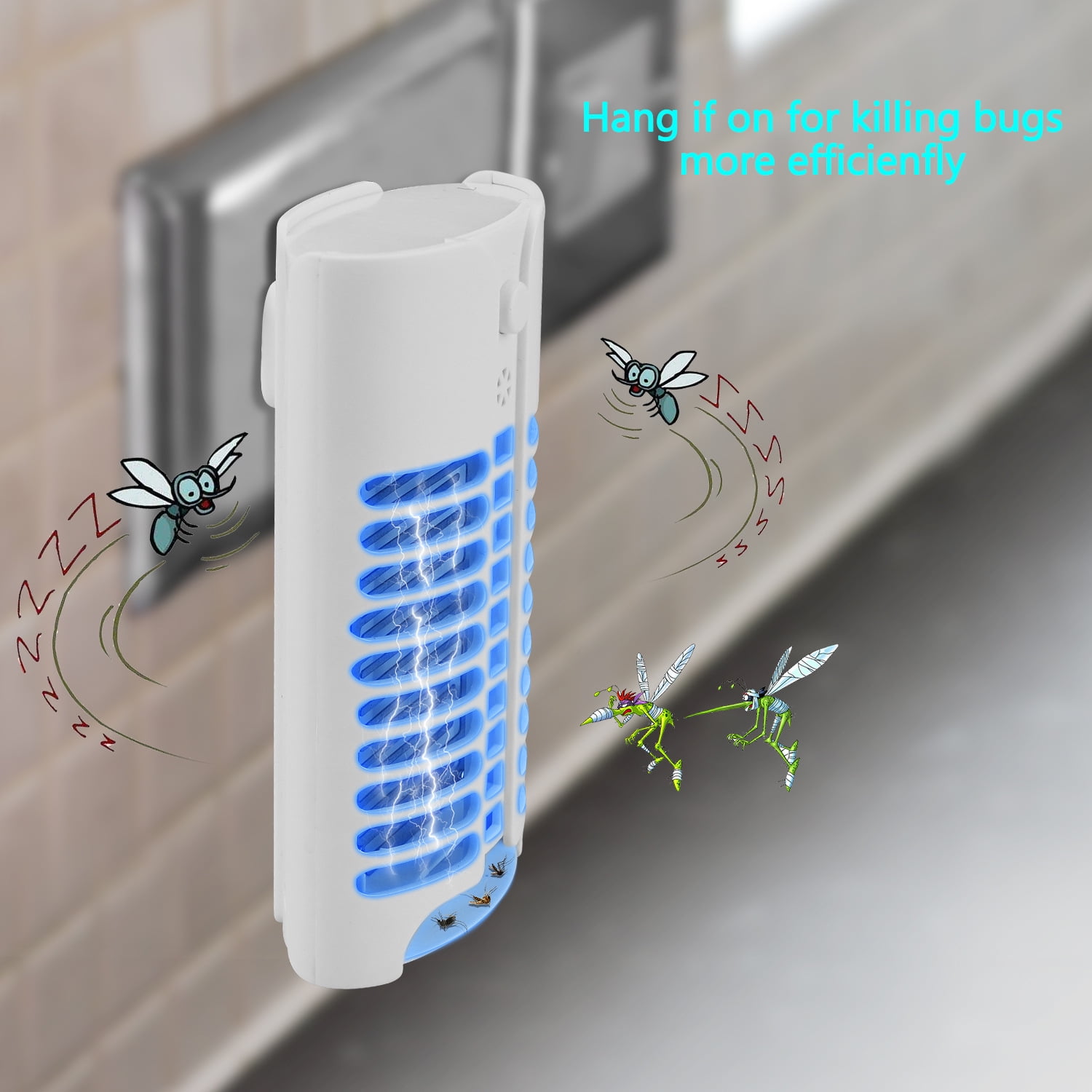 Kyerivs Bug Zapper,Electronic Indoor USB Powered Insect Catcher,LED Photocatalyst,Non-Chemical,Non-Radiative,360°Coverage Fly Zapper with Built in Fan Mosquito Catcher Trap 
