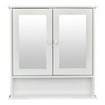 thumbnail image 2 of Hassch 2-Doors Mirrored Cabinet Wall-Mounted Storage Cabinet for Bathroom, White, 2 of 7
