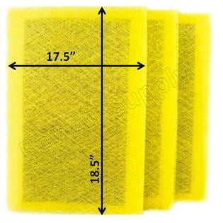 

RayAir Supply 19x21 Pristine Air Cleaner Replacement Filter Pads 19x21 Refills (3 Pack)