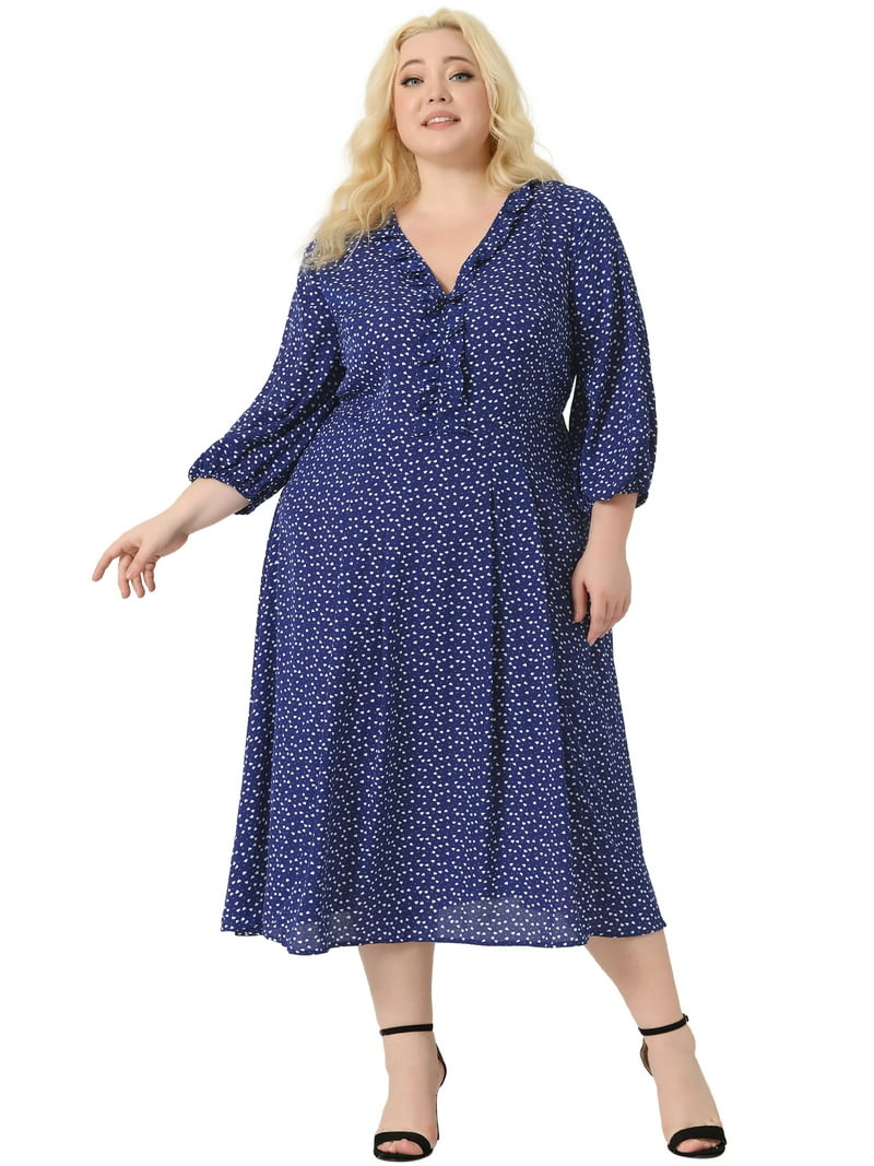 blue elbow sleeve dress Women's Elbow-Sleeve Polo Dress
