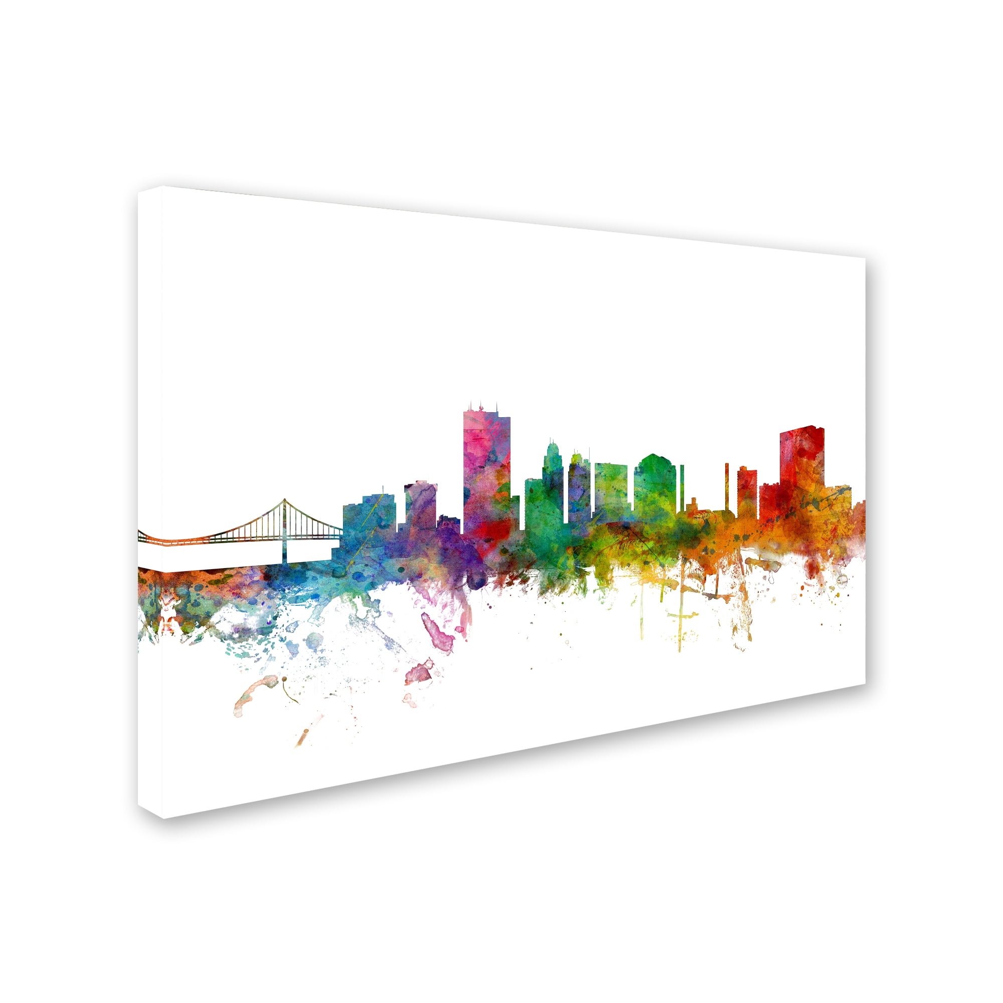 Trademark Fine Art "Toledo Ohio Skyline" Canvas Art by Michael Tompsett