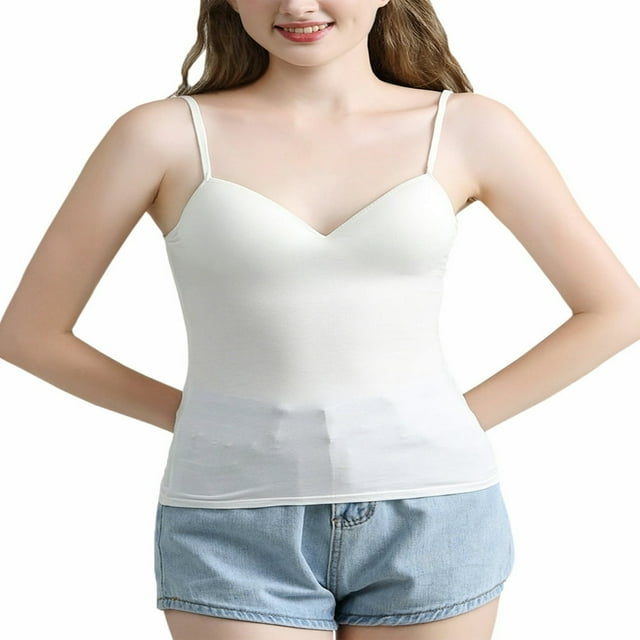 OUSITAID Camisole de Base d'Été à Col en V Fin et Profond pour Femmes Peut Être Portée à l'Extérieur