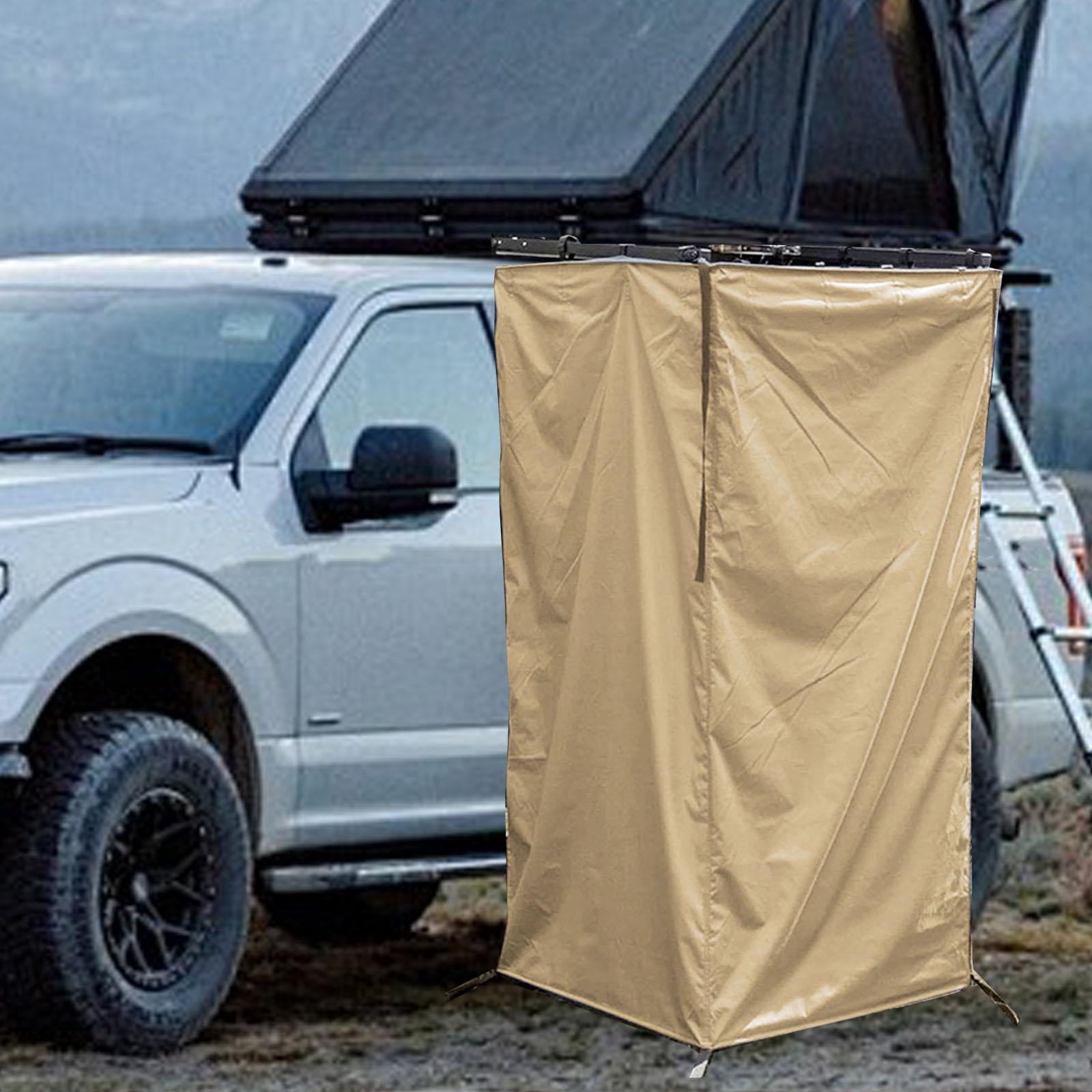 TTETTZ Vehicle Side Shower Tent,Changing Dressing Room Hiking Bathroom Overland Outdoor Toilet Stall for Long Road Trips, Van ,Beach Khaki