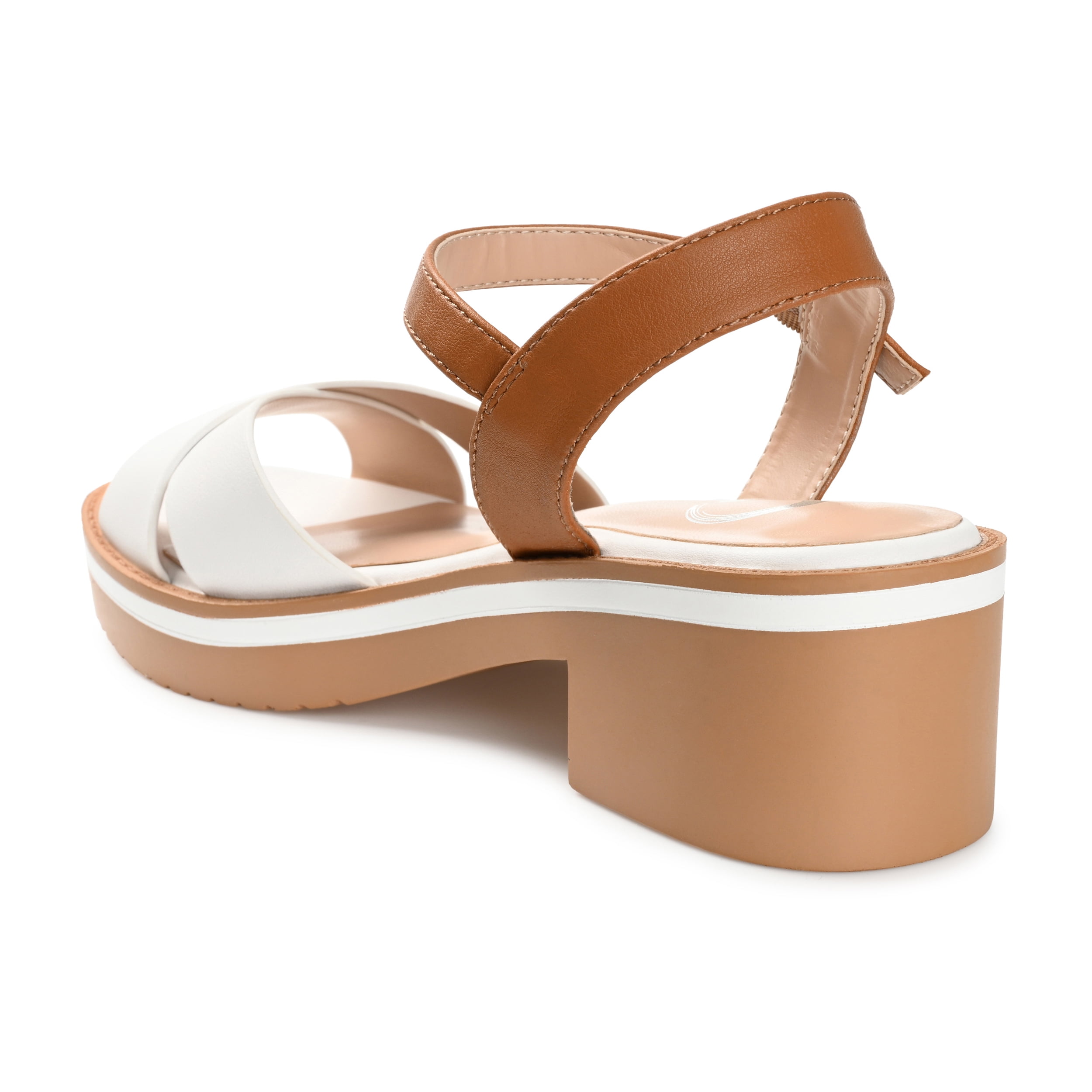 Journee Womens Hilaree Ankle Strap Low Block Heel Sandals