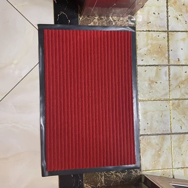 Felpudo de entrada de doble raya para oficina, hogar, cocina, baño, alfombra antideslizante de PVC para tienda, alfombra antideslizante