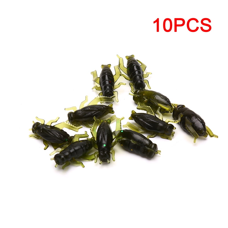 Fishing Lure Cricket Artificial Soft Insect Bait Grasshopper Lightweight 10 Pcs 