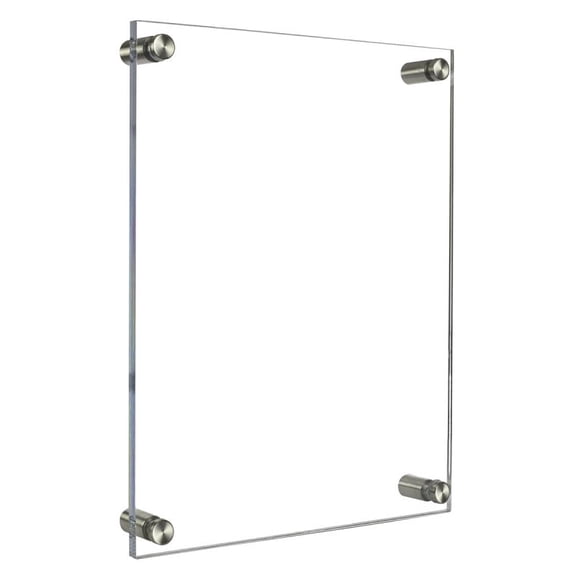 Floating Acrylic 5 x 7 Inch Picture Frame Panel Wall Mount Picture Frame With Chrome Standoff Photo Frame