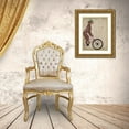 thumbnail image 3 of Fab Funky 19x24 Gold Ornate Wood Framed with Double Matting Museum Art Print Titled - Poodle on Bicycle, Brown, 3 of 4