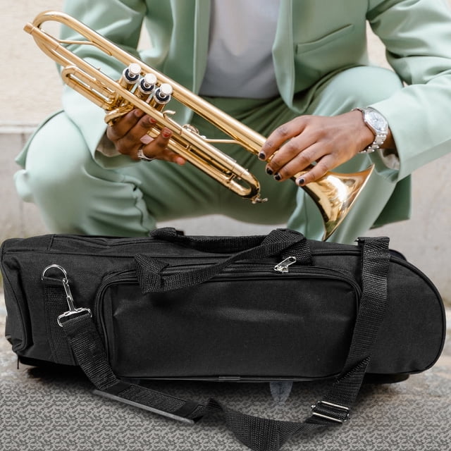 Toddmomy 1Pcs Black Rectangular Trumpet Bag for Music Instruments Portable Shockproof Storage 51x7.5in