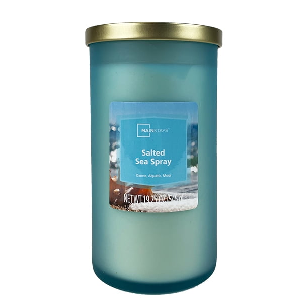 Mainstays Salted Sea Spray Scented Single-Wick Frosted Jar Candle, 19.25 oz.