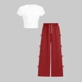 thumbnail image 2 of Zpanxa Girls Sets Ruched Short Length T Shirt with Bow Pocket and Long Pants Set 7-8 Years, 2 of 6