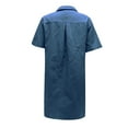 thumbnail image 5 of SnnmBlm Women's Plus Size Summer Dress Solid Color Casual Denim Dress Short Casual Denim Dress Sun Dresses 2024 Blue L, 5 of 5
